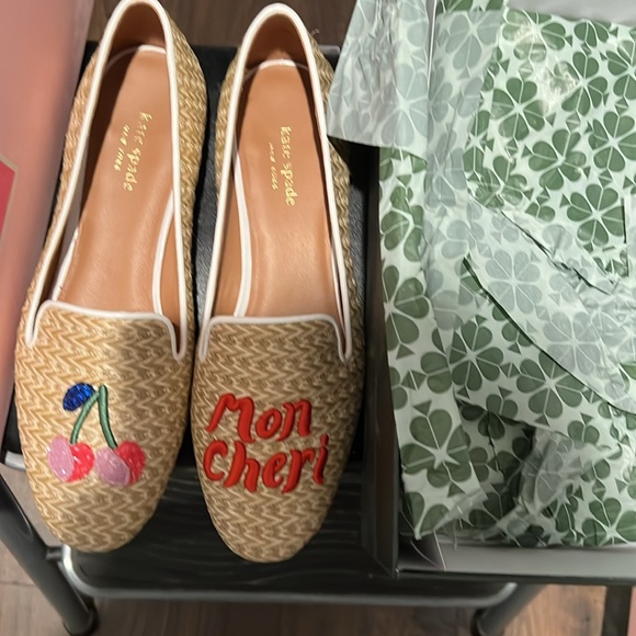 Kate Spade  Loafers  left says Mon Cheri right has 4, cherries - Picture 3 of 11
